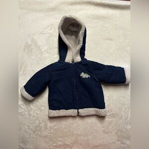Source Unknown Navy Blue Kids Jacket with White Trim